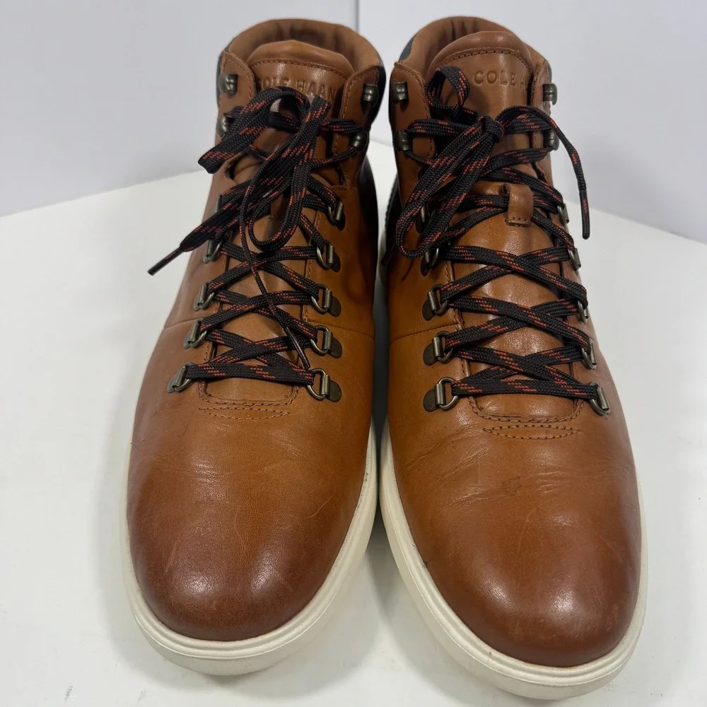 Cole Haan Men's Leather Hiker Boots Brown Lace-Up Comfort Size‎ 13
